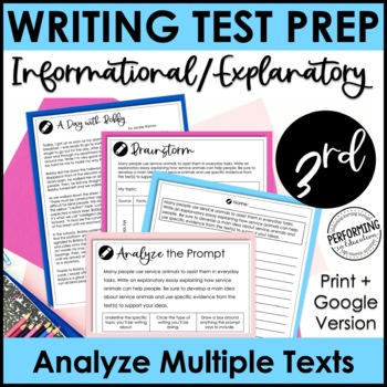 Preview of Informational Explanatory Test Prep | Text-Based Writing | 3rd Grade