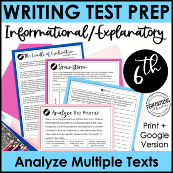 Preview of Informational Explanatory Test Prep | Text-Based Writing | 6th Grade