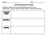 Informational/Expository Writing Hooks