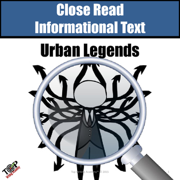 Preview of Halloween Non-Fiction Close Reading Urban Legends