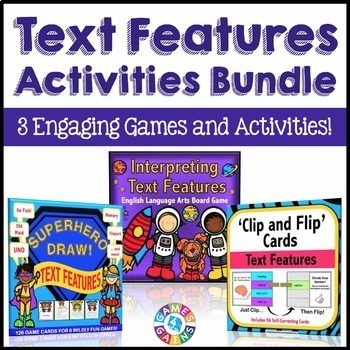 Preview of Informational / Non-Fiction Text Features Games and Task Card Activities