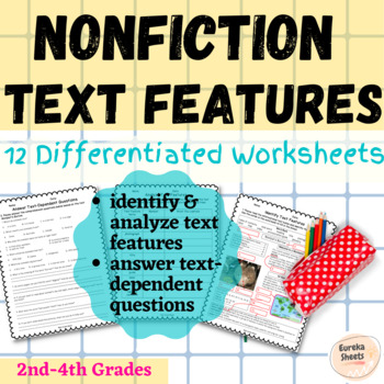 Preview of Nonfiction Text Features Worksheets with Comprehension Questions