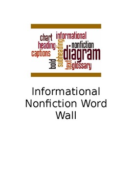Preview of Informational Nonfiction WORD WALL