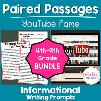 Preview of Informational Paired Text Passages DIFFERENTIATED BUNDLE: YouTube Famous