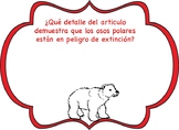 Informational Polar Bear open ended quetions SPANISH