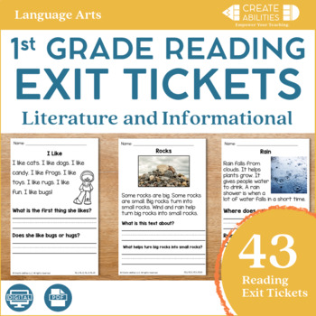 Preview of Reading Exit Tickets 1st Grade | Reading Passages