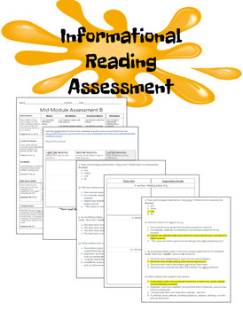 Preview of Informational Reading Assessment with key