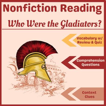 Preview of Middle School Nonfiction Passage w/ Questions: Rome's Gladiators