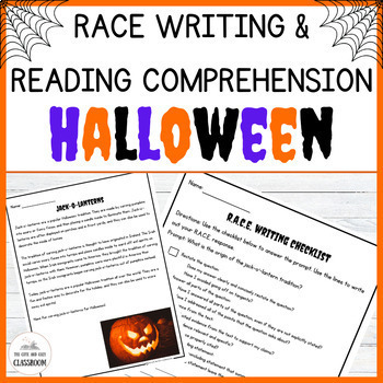 Preview of Informational Reading Comprehension and RACE Worksheets - Halloween