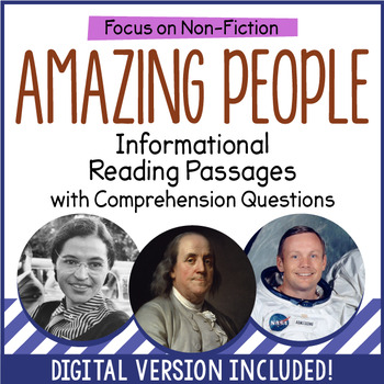 Preview of Reading Comprehension Passages - People - Distance Learning