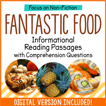 Preview of Reading Comprehension Passages - Fantastic Food - Distance Learning