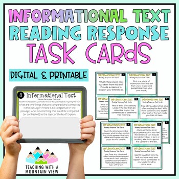 Preview of Informational Reading Response Task Cards