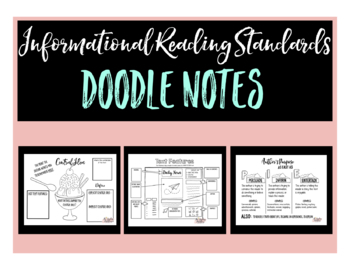 Preview of Informational Reading Standards Doodle Notes for Middle School