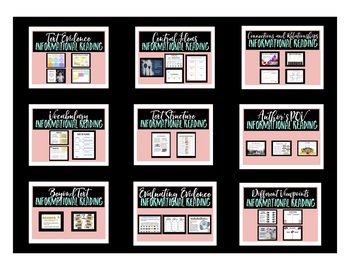 Preview of Informational Reading Strategies Common Core Lesson Bundle