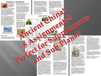 Preview of Informational Reading Text - Ancient China Bundle (No Prep/Sub Plans)