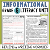 Informational Reading & Writing Workshop Lessons & Mentor Texts - 5th Grade