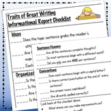 Explanatory / Informational Writing Rubric or Student Checklist