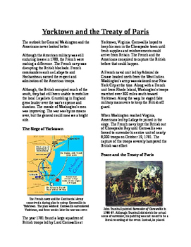 Preview of Informational Text - American Revolution: Yorktown and Treaty of Paris (No Prep)