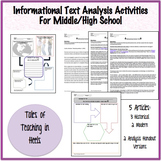 Informational Text Analysis Activities for Middle/High School