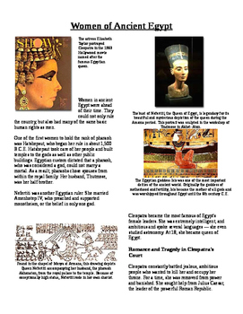Preview of Informational Text - Ancient Egypt: Women in Ancient Egypt (No Prep)