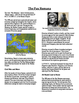 Preview of Informational Text - Ancient Rome: The Pax Romana (No Prep)