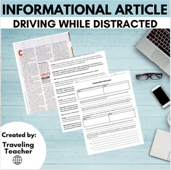 Preview of Informational Text Article: Driving While Distracted: Reading Passages Questions