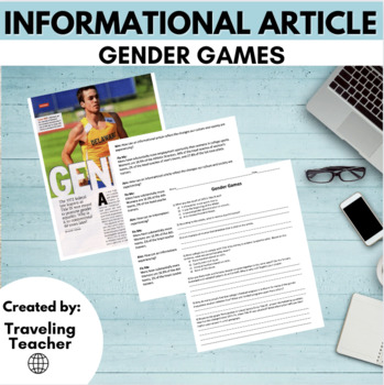 Preview of Informational Text Article: Gender Games: Reading Passages +  Questions