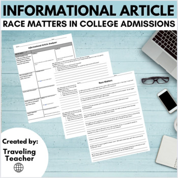 Preview of Informational Text Article: Race Matters: Reading Passages + Comprehension