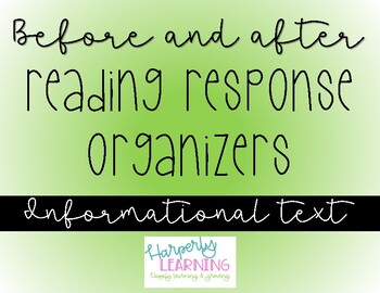 Preview of Informational Text - Before Reading and After Reading Organizers