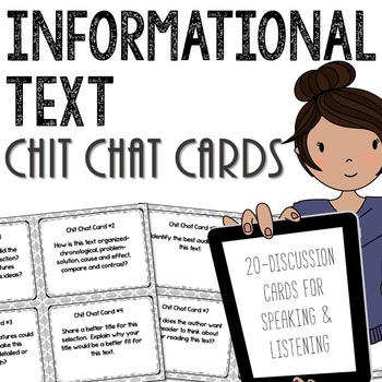 Preview of Informational Text Chit Chat Cards for Grades 4-8 Common Core Aligned