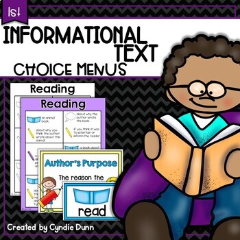 Preview of Informational Text Choice Boards Choice Menus Fast Finishers Early Finishers