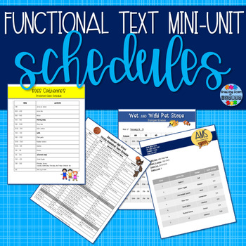 Preview of Functional Literacy Mini-Unit: Schedules