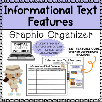 Preview of Informational Text Elements Graphic Organizer