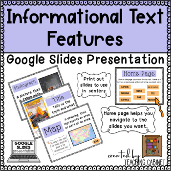 Preview of Informational Text Elements Slides and Posters