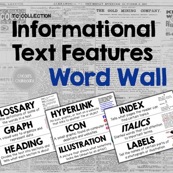 Preview of Informational Text Features Word Wall - From the TC Collection