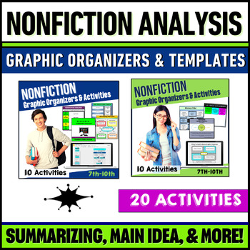 Preview of Nonfiction Summary Graphic Organizer - Informational Text Articles Activities