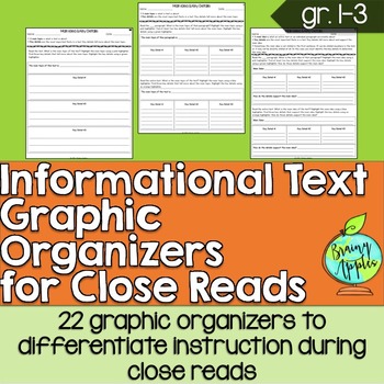 Preview of Informational Text Graphic Organizers Reading Grades 1-3