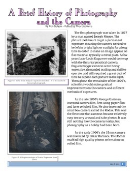 Preview of Informational Text: History of Photography