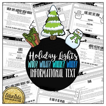 Preview of Informational Text: Holiday Lights | Reading Comprehension Passages & Questions