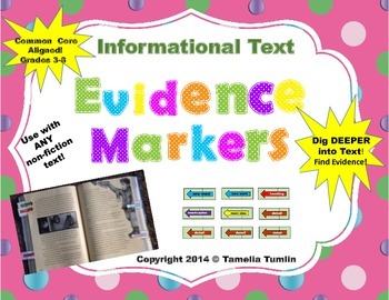 Preview of (Informational Text) Close Reading Interactive Evidence Markers  Grades 3-8