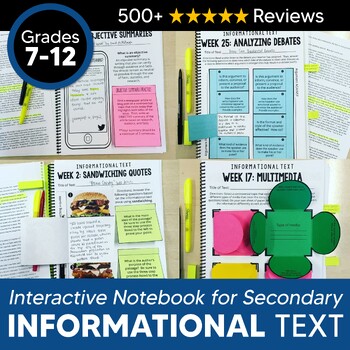 Preview of Informational Text & Nonfiction Reading Comprehension Interactive Notebook
