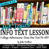 Informational Text Lesson on Hot Topics: College Admission