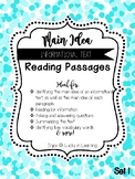 Informational Text Main Idea Reading Passages