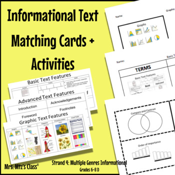 Preview of Informational Text Matching Cards + Activities 
