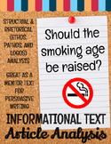 Informational Text Opinion Article Analysis: Smoking Age