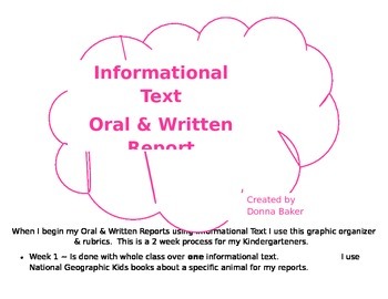 Preview of Informational Text Oral/Written Report