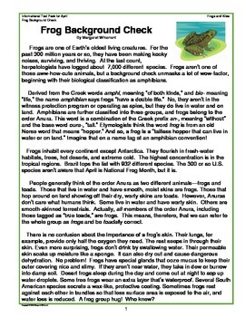 Informational Text for April Frogs and Kites by Margaret Whisnant