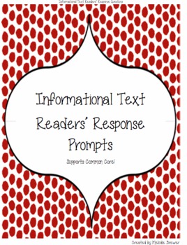 Preview of Informational Text Readers' Response Prompts: Level 1