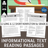 Informational Text Reading Comprehension Passages 6th Grade