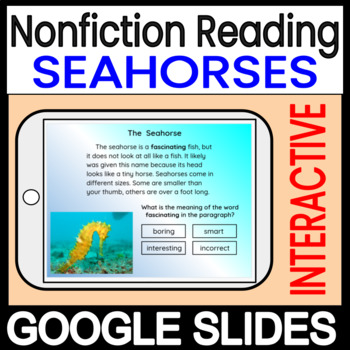Preview of Informational Text Reading Comprehension Seahorses